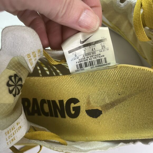 Nike Zoom Fly SP Mens 8 Dark Citron Running Sneakers AJ9282-300 shoe Athletic - Picture 4 of 16